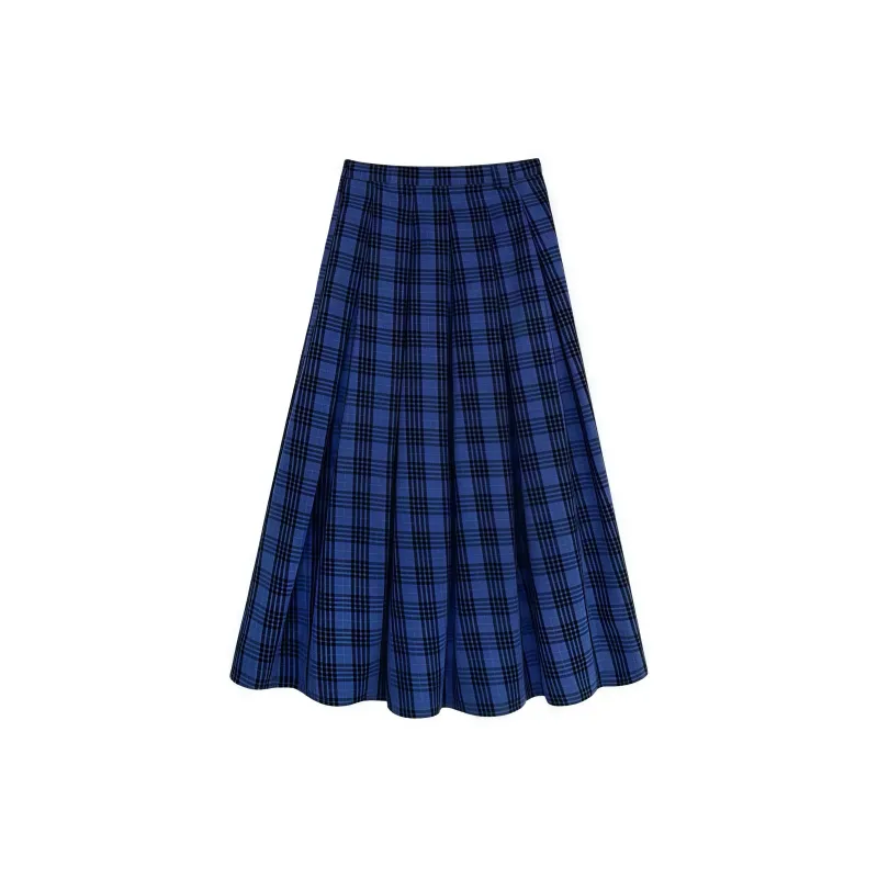 KYKW Casual Long Skirts Women's Blue-1