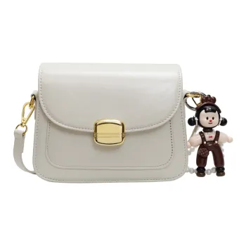 Meow In The Grass PU Shoulder Bag Crossbody Bag Women's Ecru/Black/Khaki