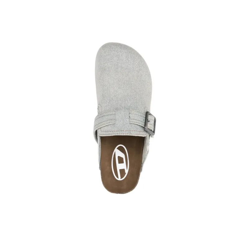 DIESEL Rubber Sole Slip Resistant Closed Toe Slippers Men's Light Blue-4