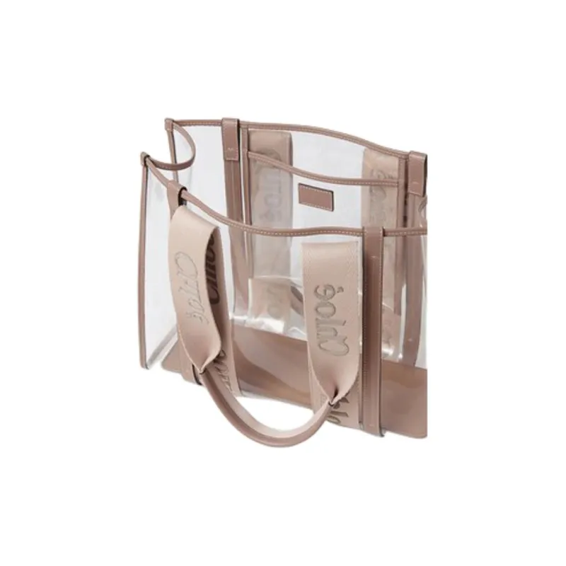 Chloe Thermoplastic Polyurethane Tote Bag Shopping Bag Handbag Women's Light Pink-4