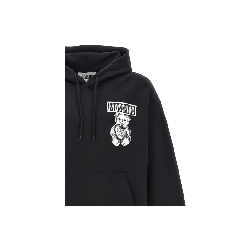 MOSCHINO Drawstring Teddy Bear Printed Hoodie-2