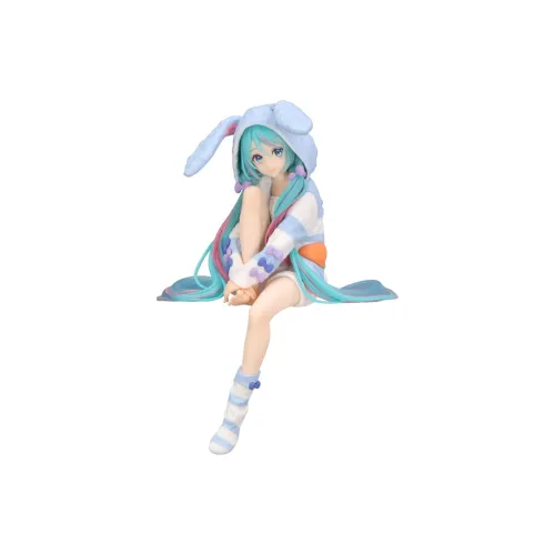 FURYU Hatsune Miku Piapro Compression Noodle Figure Bunny Ears Pajamas Blue Ver. Bonus Gifts