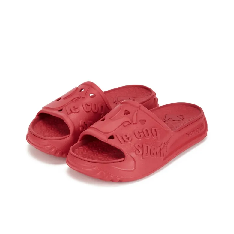 Le Coq Sportif EVA Slip Resistant Slide Slippers Unisex Electric Glow Red-1