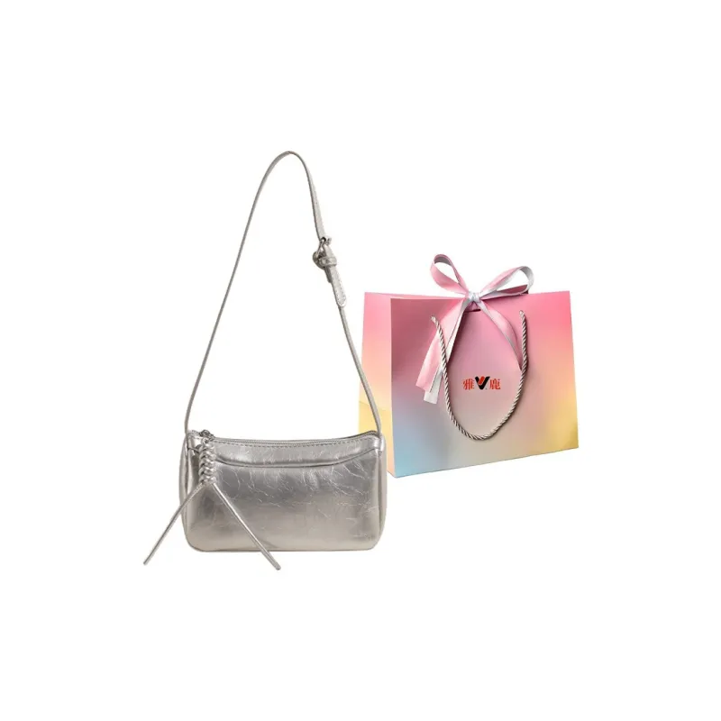Yalu PU Shoulder Bag, Crossbody Bag Regular Women's Silver/Ecru/Black/Red-0
