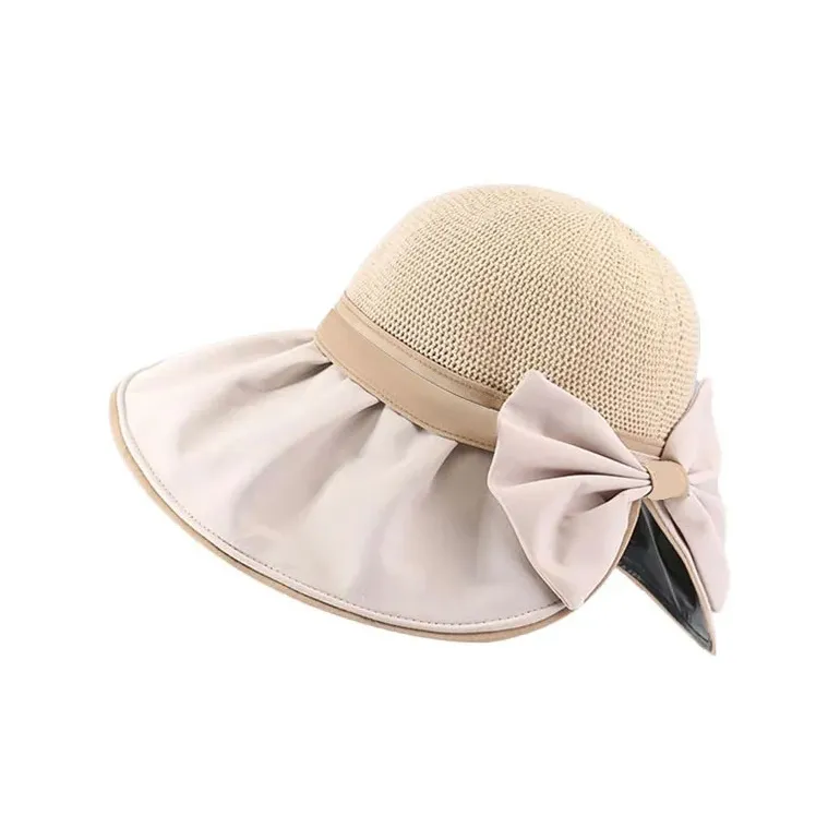 DUOLAN Polyester Sun Protection Hats Women's Warm Apricot Khaki Ecru Black-7