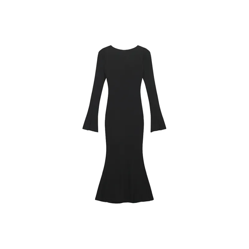 AHDO Long-Sleeved Dresses Women's Black-1