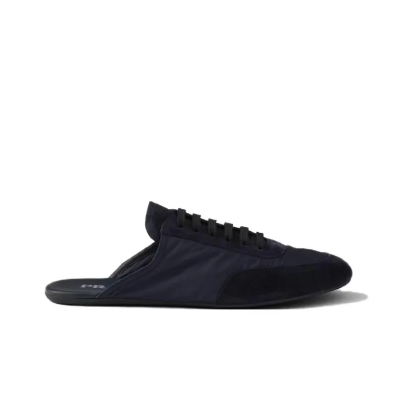 PRADA Re Nylon Slip Resistant Closed Toe Slippers Women's Blue-1