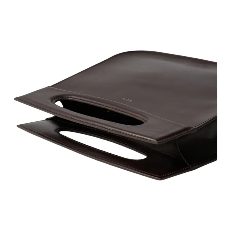 SOEUR Leather One Shoulder Handbags Women's Dark Brown-2