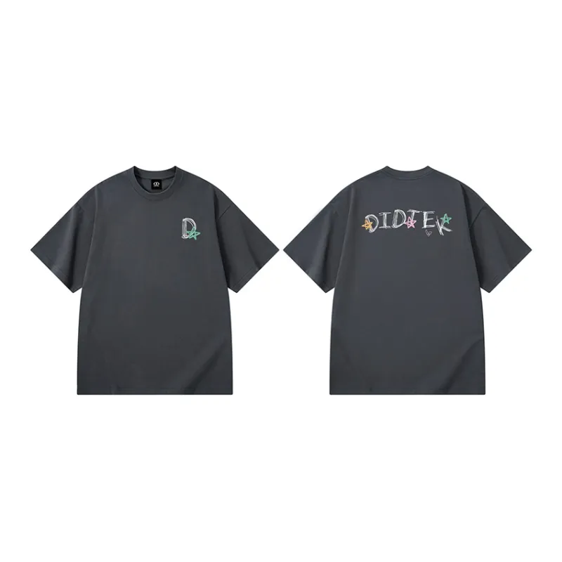 DIDTEK Drop Shoulder Sleeve Short Sleeved T Shirts Unisex-5