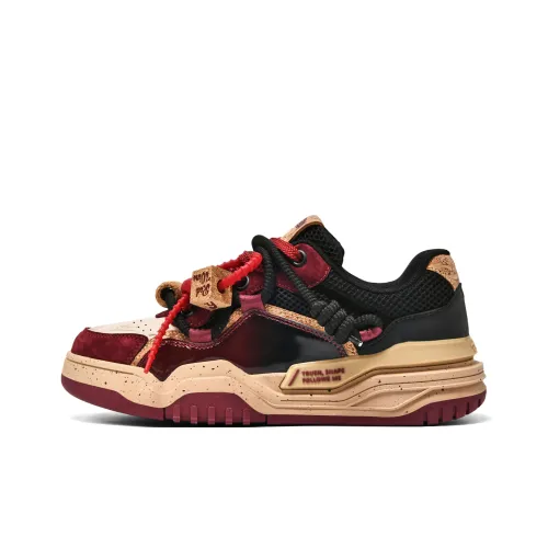 TRUEN Low Top Skateboard Shoes Men
s Burgundy