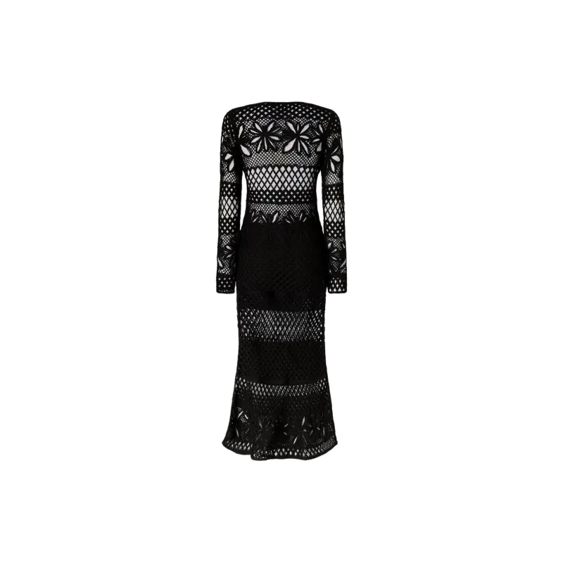 PINKO Ortles Long Openwork Crochet Dress-1