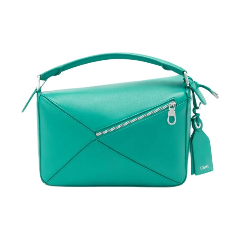 LOEWE Puzzle Nappa Sheepskin Shoulder Bag, Crossbody Bag, Handbag Trumpets Women's Aquamarines Stone Color-3