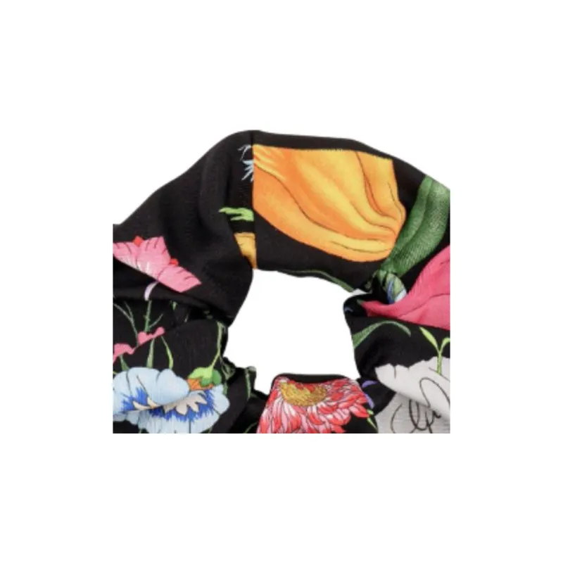 GUCCI Silk Hair Tie Women's Black-1