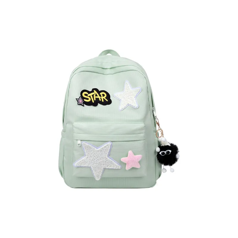 URBAN FOREST Canvas Backpack Unisex Yellow/Green/Pink/Black-7