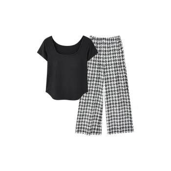 XIAFENYAN Pajama Set Women's 2 Pack Black