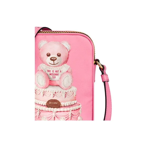 MOSCHINO Fabric Shoulder Bag Women's Pink-3