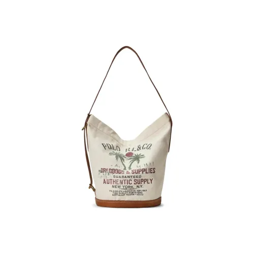 Polo Ralph Lauren Bellport Cotton Bucket Bag Handbag Shoulder Bag Regular Women's White