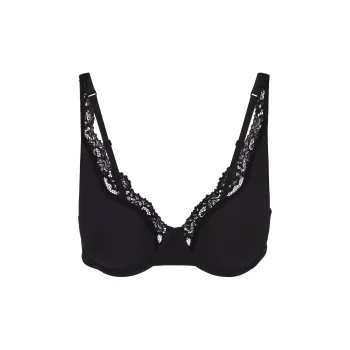 SKIMS SS25 FITS EVERYBODY LACE UNLINED FULL COVERAGE BRA Bra Women's 1 Pack ONYX/Onyx
