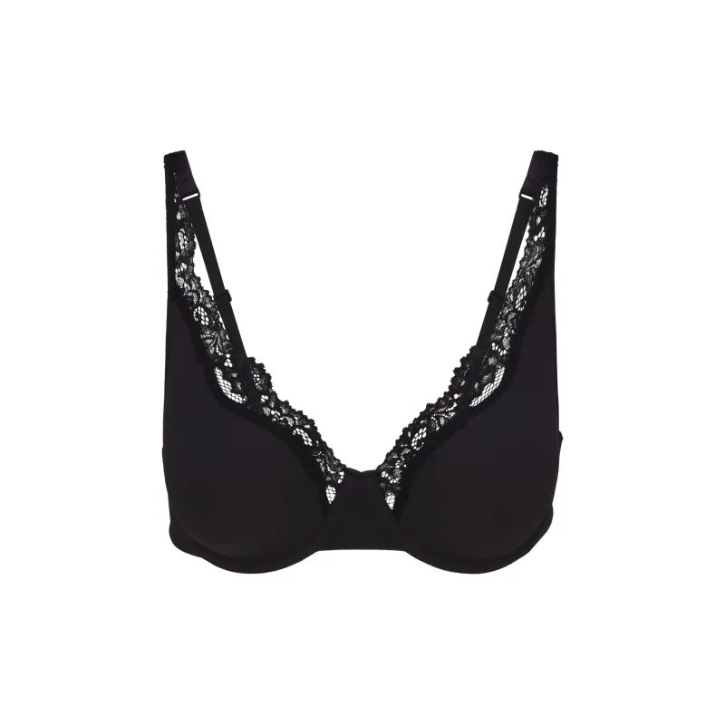 SKIMS SS25 FITS EVERYBODY LACE UNLINED FULL COVERAGE BRA Bra Women's 1 Pack ONYX/Onyx-0