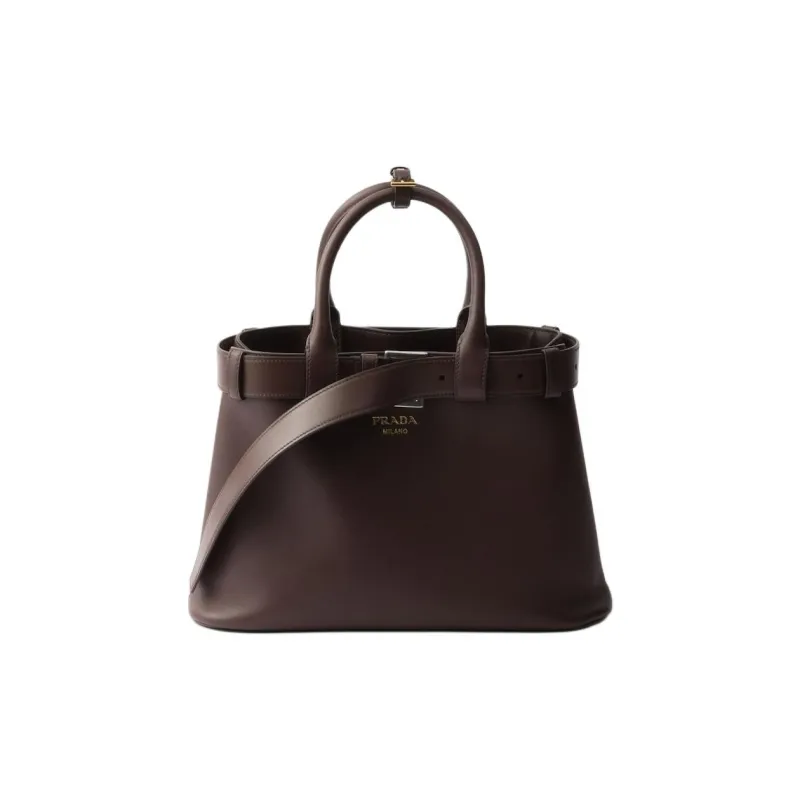 PRADA Cow Leather One Shoulder Handbags Small Size Women's Brown-0