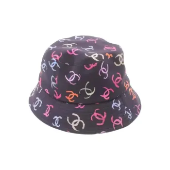 CHANEL Cotton Bucket Hats Women's Black