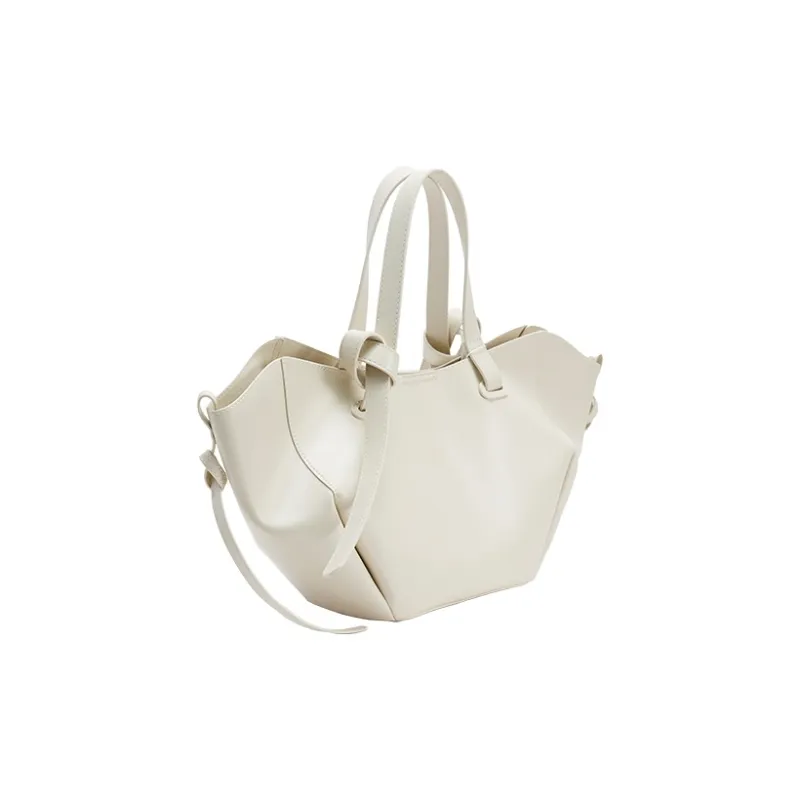 URBAN REVIVO Artificial Leather Tote Handbag, Shoulder Bag Women's Black/White-6