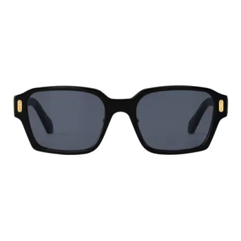LOUIS VUITTON Metal Acetate Square Sunglasses Men's Black
