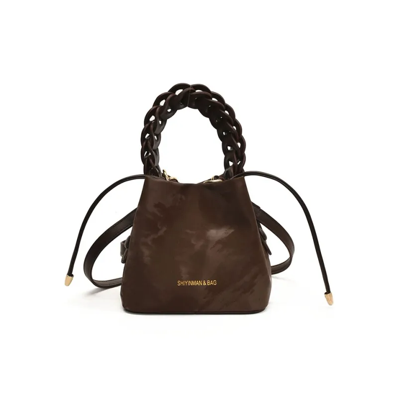 LUVISTRUE PU Bucket Bags Shoulder Bag Crossbody Bag Handbag Medium Size Women's White/Pink/Black/Coffee-19