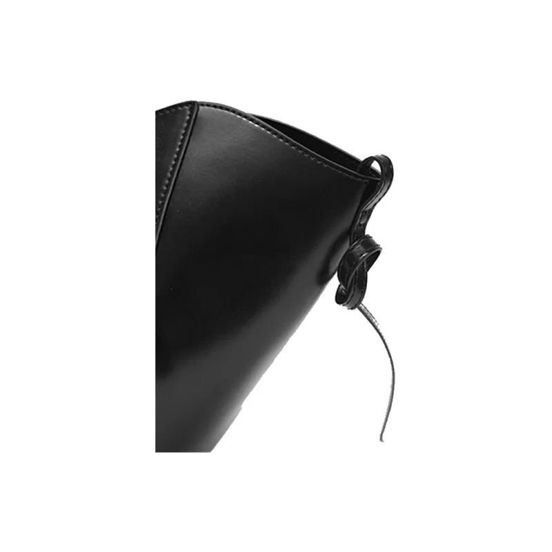 URBAN REVIVO Artificial Leather Tote Handbag, Shoulder Bag Women's Black/White-4
