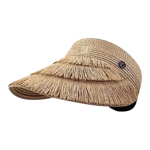 DZP Straw Woven Sun Protection Hats Unisex-7