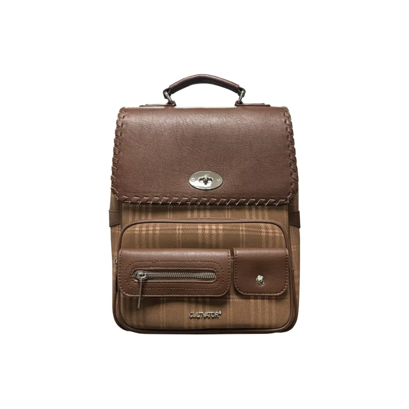 CULTIVATOR PU Backpack Tubas Unisex Blue/Brown/Gray-5