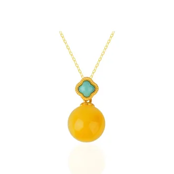 Yi Zhen Ge Amber Beeswax Necklaces Women's