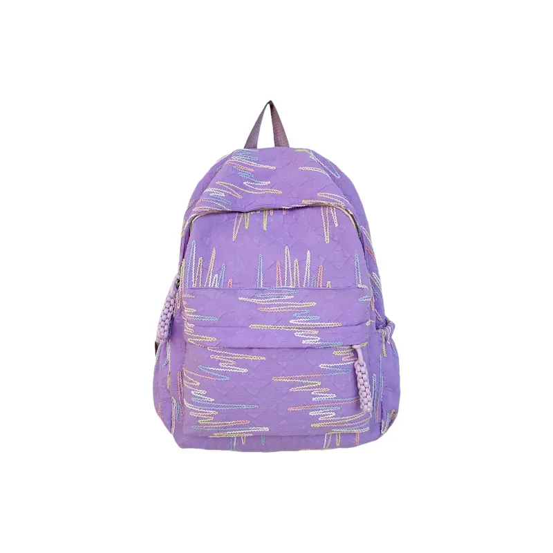URBAN FOREST Nylon Backpack Regular Unisex Ecru/Black/Violet/Pink-8
