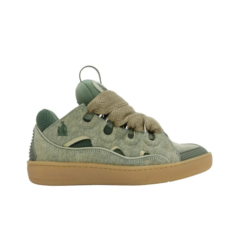 Lanvin Curb Low Top Skateboard Shoes Men's Green-1