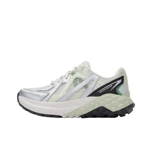 Skechers Monster Slip-Resistant Low-Top Casual Running Shoes Women's White Green