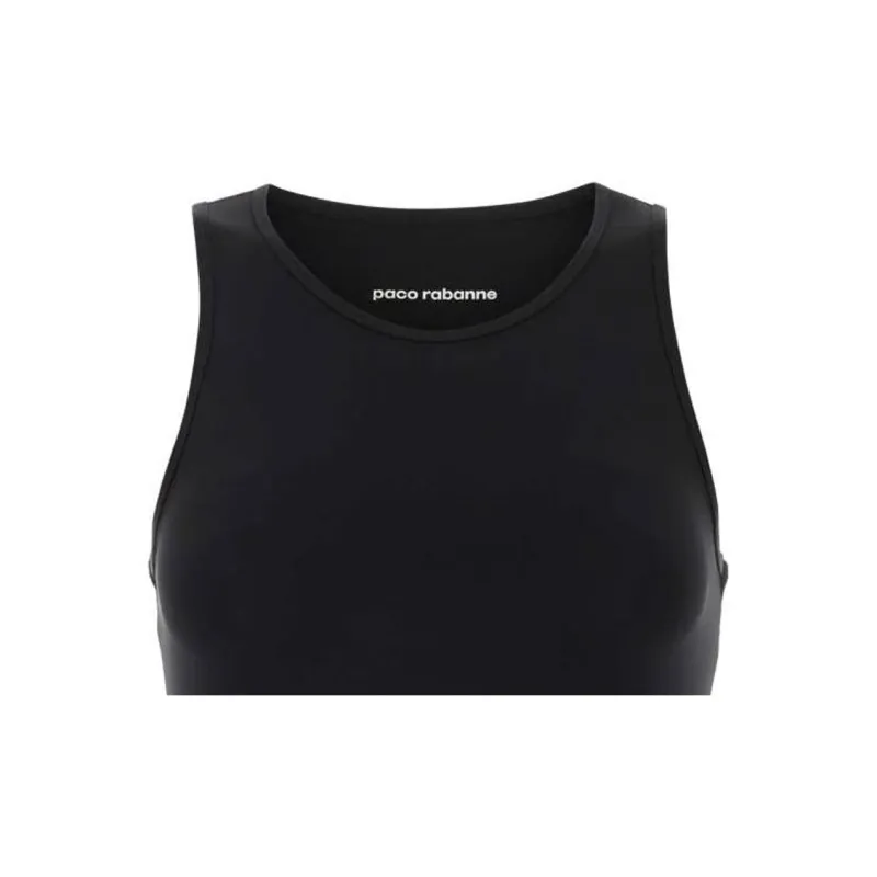 Paco Rabanne Logo Detailed Sleeveless Sports Bra-4