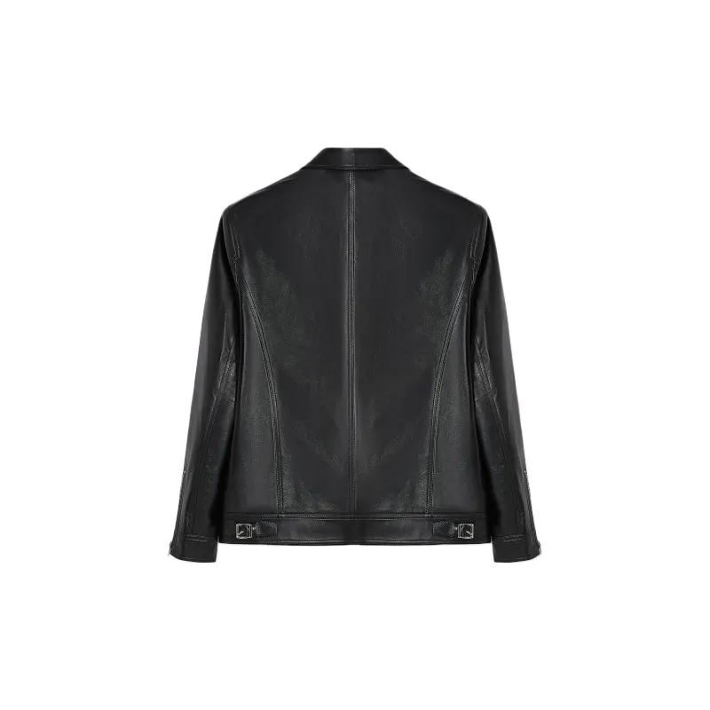 KARL LAGERFELD SS25 Leather Jacket Men's Black-1