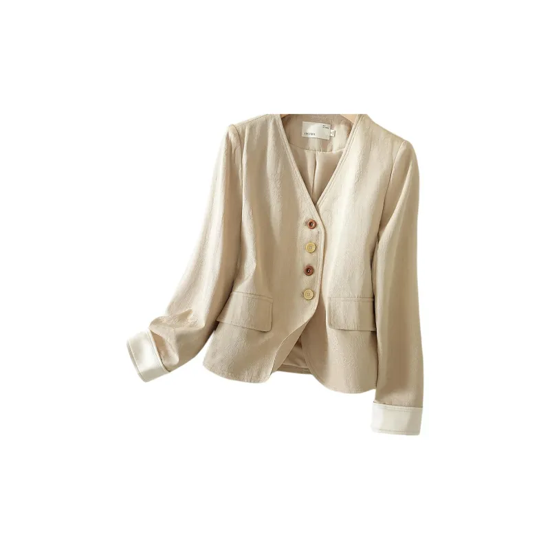 IHIMI Jackets Coats Women's Light Khaki-1