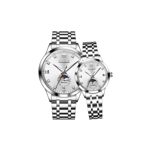 OLEVS Wisdom Series Mechanical Movement Stainless Steel Watchband Watch Unisex Black Dial