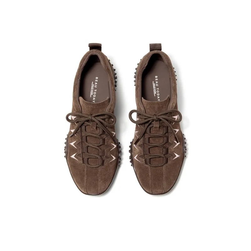 Beau Today Cushioned Slip-Resistant Abrasion-Resistant Low-Top Casual Shoes Women's Apricot-8