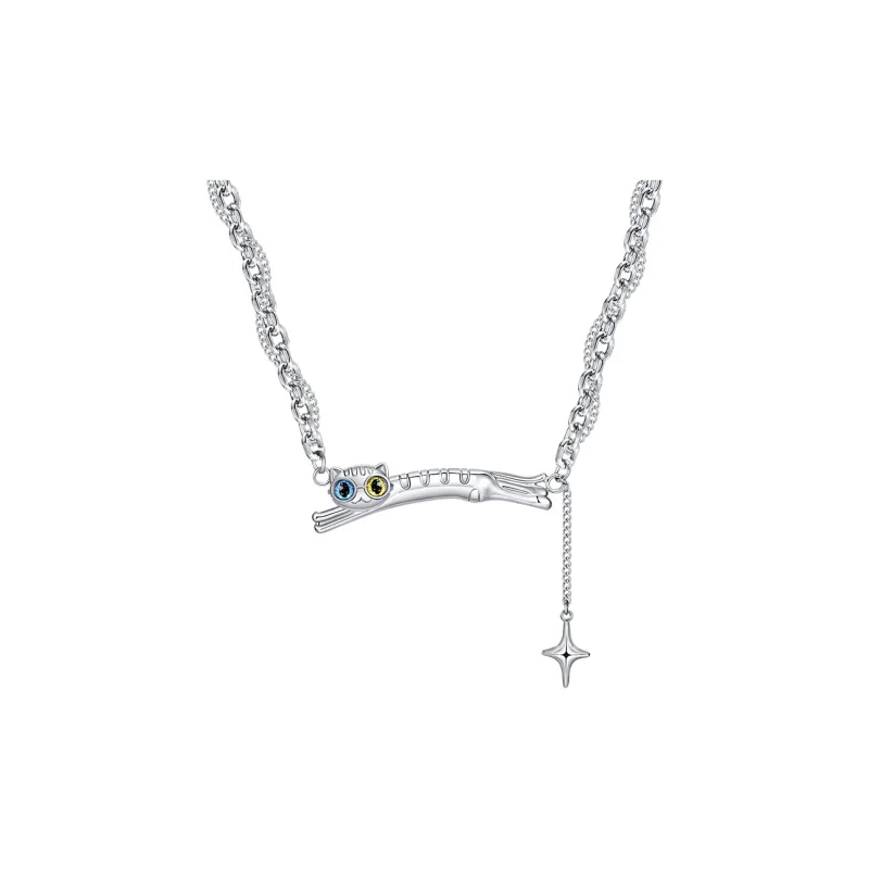 PEACE & CAT Titanium Steel Necklaces Unisex-0