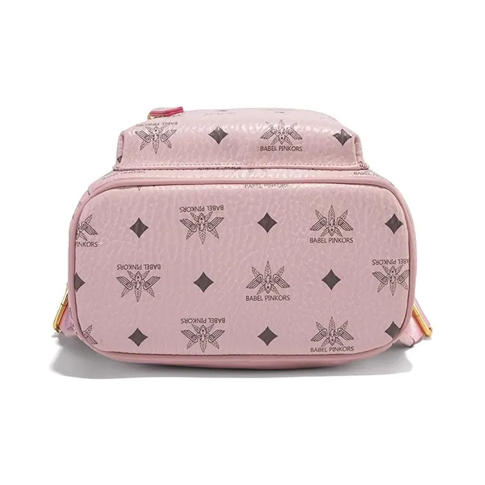 CLEVER& KETCH PU Backpack Women's Ecru/Pink-6