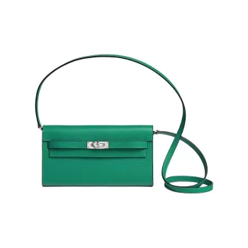 HERMES Kelly To Go Evercolor Calfskin Shoulder Bag Crossbody Bag Women's U4 Vert Vertigo Iridescent Green