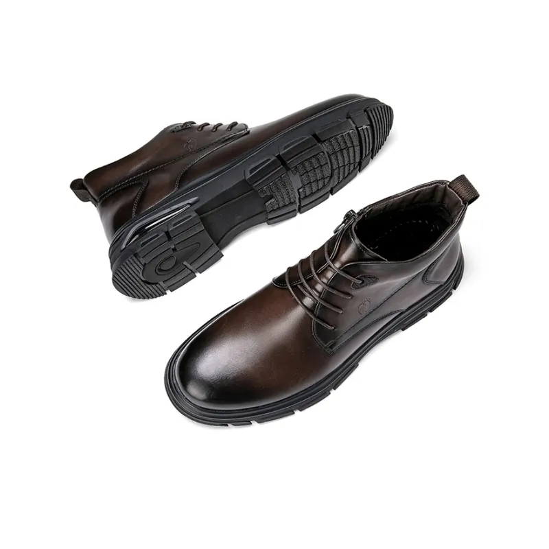 HANG TEN Men's Casual Shoes Men Mid Top Black/Brown-9