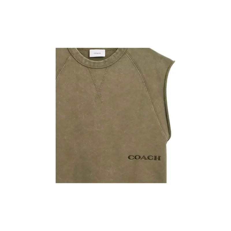 COACH Tank Tops Men Green-4