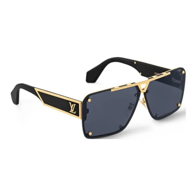 LOUIS VUITTON Metal Aviator Sunglasses Men's Black-1
