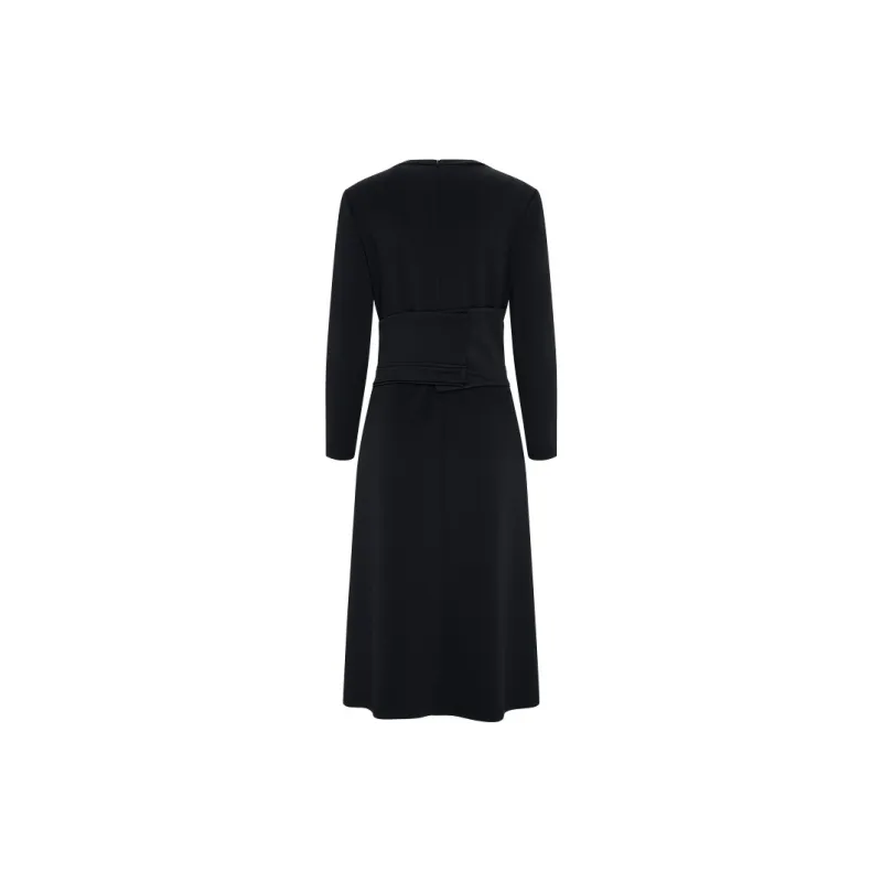 IDPAN Long Sleeved Dresses Women's Navy Blue-1