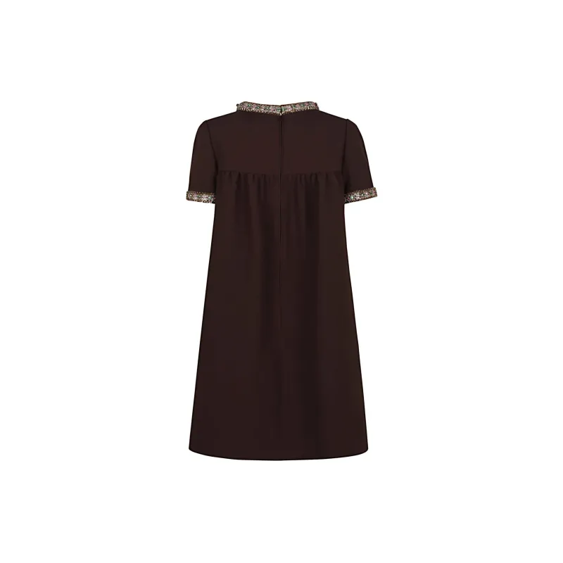 Valentino Embellished Crewneck Short Sleeved Dress-1