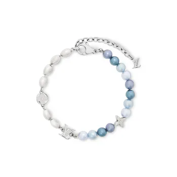 LOUIS VUITTON Glass Beads, Metal Beads Bracelets Unisex Blue