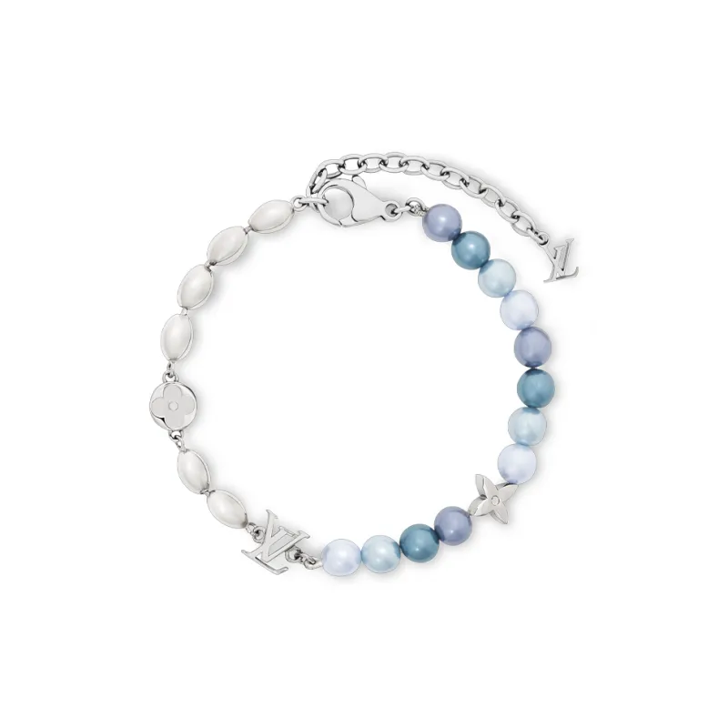 LOUIS VUITTON Glass Beads, Metal Beads Bracelets Unisex Blue-0